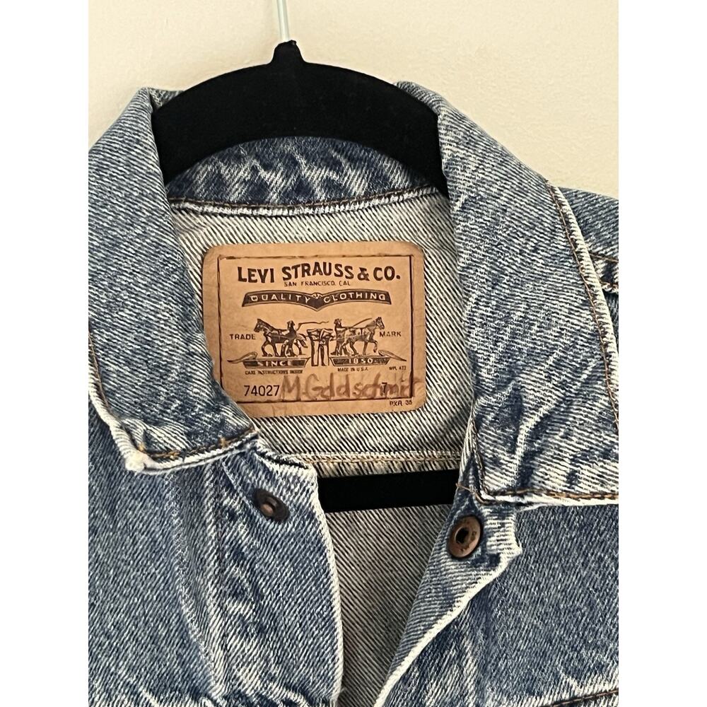 Vintage Orange tab Levis Kids 80s 90s denim trucker jacket little levis - Picture 3 of 8